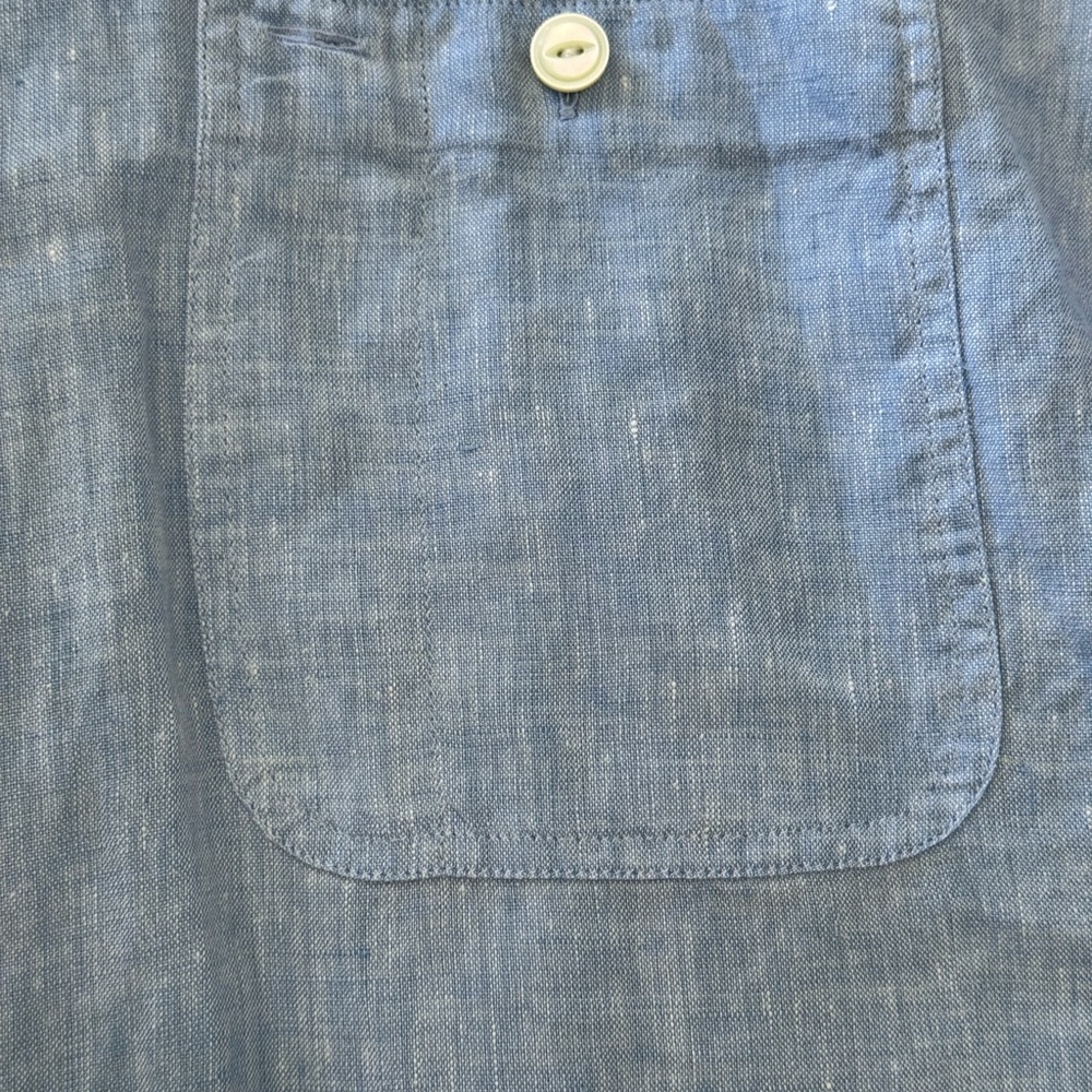 Ralph Lauren Purple Label Linen Sky Blue Casual Button Down Shirt Men’s SZ XL - Picture 9 of 15